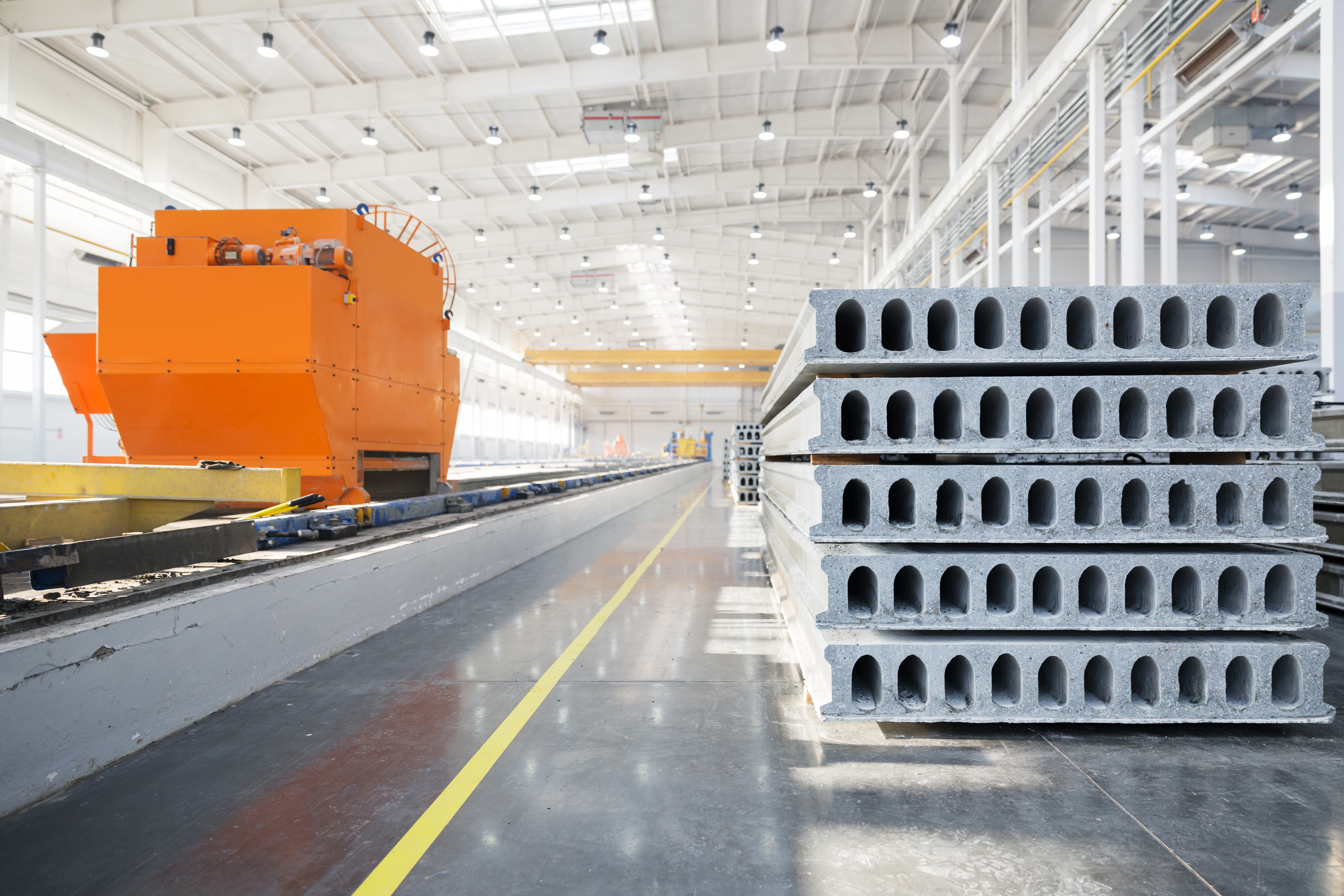 Interior of an indoor manufacturing facility